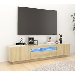 vidaXL Έπιπλο Τηλεόρασης Ξύλινο Sonoma με Φωτισμό Led Μ180xΠ35xΥ40cm 3081900