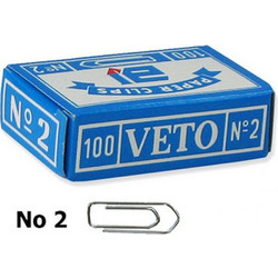 Συνδετήρες Veto No2 μεταλλικοί 23mm 100τμχ (345.002)