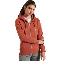 Superdry Γυναικεία Ζακέτα Φούτερ Μακριά με Κουκούλα και Φερμουάρ Rusted W2011119A-6LF