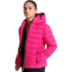 Superdry Classic Fuji Γυναικείο Μπουφάν Χειμωνιάτικο Puffer Κοντό Φούξια W5010999A-MME