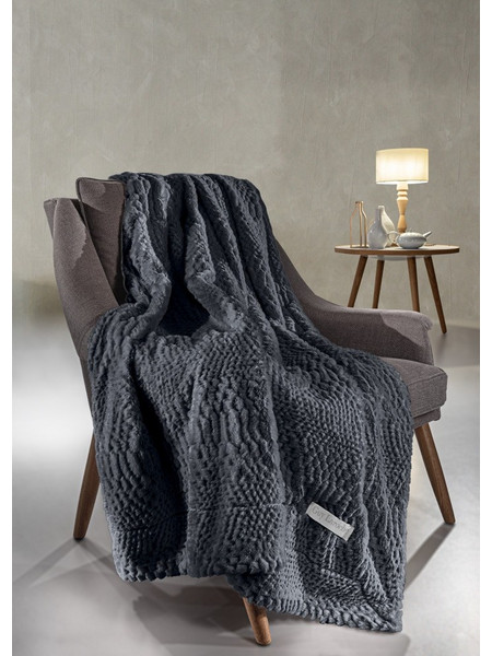 Guy Laroche Ριχτάρι Διθέσιου Καναπέ 170x250 Crusty Carbon με Μαξιλαροθήκη