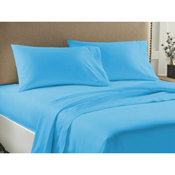 Γαρύφαλλο Σετ Σεντόνια Διπλά με Λάστιχο 185x200+23 Economy Σιελ