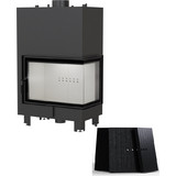 Kratki MBA/PW/17/P/BS/W/BLACK Ενεργειακό Τζάκι Καλοριφέρ Ξύλου Δεξιά Γωνία 17kW