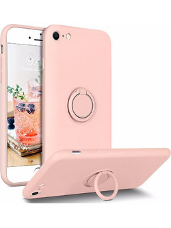Vennus Silicone Case Ring for IPHONE 7 / 8 / SE 2020 Ροζ