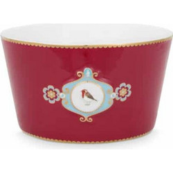 PIP STUDIO BOWL LOVE BIRDS MEDALLION RED