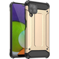 Hybrid Armor Case Tough Rugged Cover for Samsung Galaxy A22 4G golden