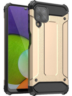 Hybrid Armor Case Tough Rugged Cover for Samsung Galaxy A22 4G golden