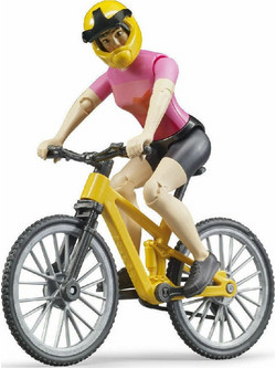 Bruder Ποδήλατο Mountain Bike Με Γυναίκα Ποδηλάτη Φιγούρα Δράσης για 4+ Ετών