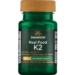 Swanson Real Food K2 200mcg 30 Μαλακές Κάψουλες