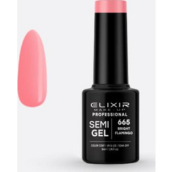 Elixir Semigel 665 Bright Flamingo Ημιμόνιμο Βερνίκι Νυχιών 5ml