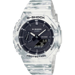 Casio G-Shock Ανδρικό Ρολόι Χρονογράφος με Λευκό Λουράκι GAE-2100GC-7AER