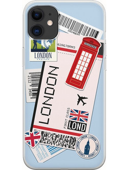 Θήκη Ticket To London iPhone 11 Flexible TPU (Διάφανη Σιλικόνη)