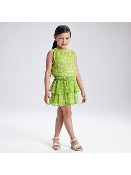 Mayoral Παιδικό Φόρεμα Floral Lime 21-03924-035