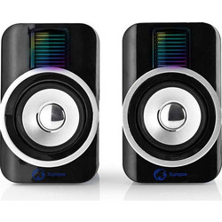 Nedis GSPR20020 Ηχεία Υπολογιστή 2.0 10W με RGB Φωτισμό Black