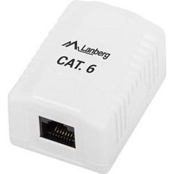 LANBERG SURFACE MOUNTING SOCKET CAT.6 1XRJ45 WHITE