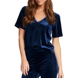 Rut & Circle Lynn velvet top navy 19-5-30-bl