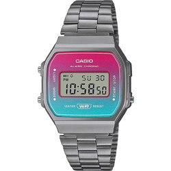 Casio Vintage Ψηφιακό Ανδρικό Ρολόι Χρονογράφος με Γκρι Μεταλλικό Μπρασελέ A-168WERB-2AEF