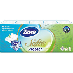 ZEWA Softis Protect Χαρτομάντηλα Τσέπης 4Φ - 10 τεμ