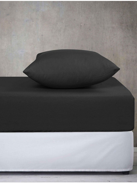 MADI Σεντόνι Μονό Βαμβακερό με Λάστιχο 100x200+30 Anthracite Monochrome