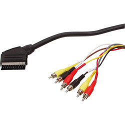 Scart Cable Male 21p TO 6 x RCA Male 1.5m