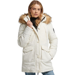 Superdry Everest Γυναικείο Μπουφάν Χειμωνιάτικο Παρκά Μακρύ Λευκό W5010978A-34C