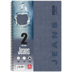 Typotrust Jeans Σπιράλ Τετράδιο Ριγέ B5 60 Φύλλων 2 Θεμάτων Διάφορα Χρώματα 4552-19