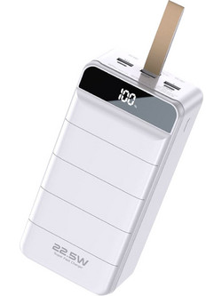 Wekome WP-269 Minre Series Power Bank 60000mAh 22.5W με 3 Θύρες USB-A & Θύρα USB-C Quick Charge 3.0 White