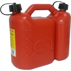 Δοχείο καυσίμων κόκκινο πλαστικό διπλό 5 + 2.5 lt BRUMAR