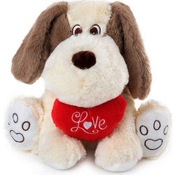 Σκυλάκι με καρδιά 22εκ Amek Toys White-Brown
