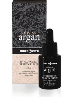 Macrovita Olive & Argan Hyaluronic Beauty Elixir Ενυδατικό Serum Προσώπου με Υαλουρονικό & Argan Oil 15ml