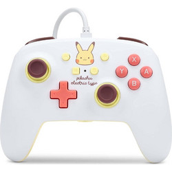 PowerA PA1522661-01 Pikachu Electric Type Wired Controller Switch White Yellow