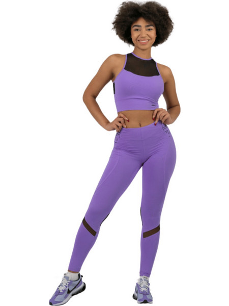 Nebbia Fit Activewear 443 Γυναικείο Κολάν Μακρύ Ψηλόμεσο Μωβ NEB670