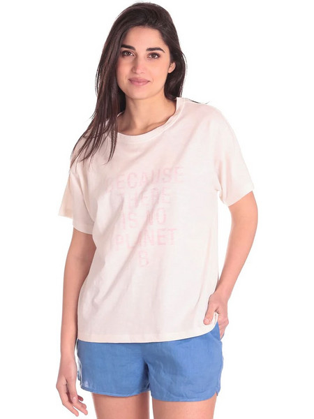 ECOALF AOSTAALF T-SHIRT ΜΠΛΟΥΖΑ GATSAOSTA0123WS23-024-OFF WHITE/GARDENIA PRINT