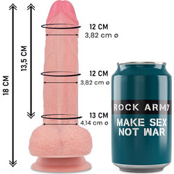 Rockarmy Mustang Ρεαλιστικό Dildo με Βεντούζα & Όρχεις 18cm Flesh