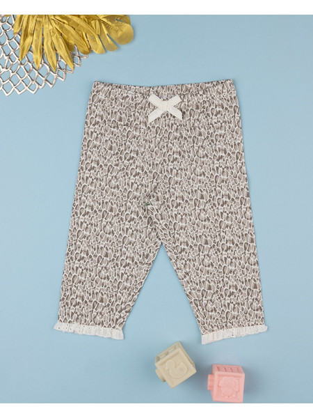 παιδικό κολάν 3/4 animal print καφέ για κορίτσι