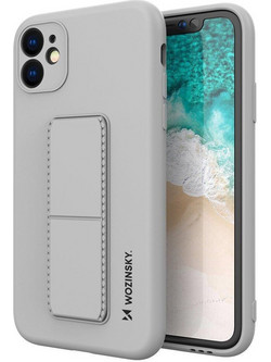 Wozinsky Kickstand Case silicone case for iPhone 12 gray