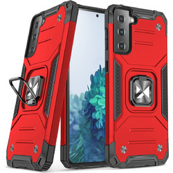 Wozinsky Ring Armor Tough Hybrid Case Cover + Magnetic Mount for Samsung Galaxy S22 + (S22 Plus) Red