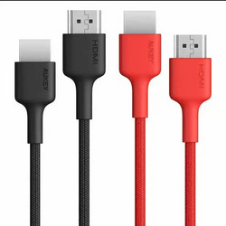 Aukey CB-H01HDMI 2.0 Braided Cable 2-pack Red/Black 2m