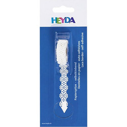 Αυτοκόλλητη χάρτινη δαντέλα Heyda blumen λευκή 14mmX200cm (20-4880081)