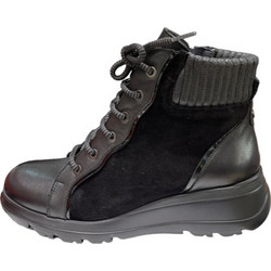 FLUCHOS ΓΥΝΑΙΚΕΙΟ ΔΕΡΜΑΤΙΝΟ COMFORT ΜΠΟΤΑΚΙ ΔΕΤΟ, ΦΕΡΜΟΥΑΡ ΕΣΩΤΕΡΙΚΑ, ΣΟΛΑ 4CM F1523, ΜΑΥΡΟ, Γυναίκα
