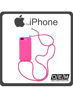Θήκη Πλάτης - Back Cover, Silicone Σιλικόνη Strap Pink Ροζ For iPhone 7 Plus/8 Plus