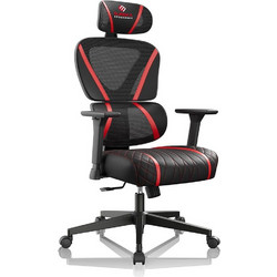 Eureka Καρέκλα Gaming Δερματίνης με Ρυθμιζόμενα Μπράτσα Μαύρη Κόκκινη ERK-GC06-R