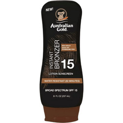 Australian Gold Bronzer Αδιάβροχο Γαλάκτωμα Μαυρίσματος Σώματος SPF15 237ml