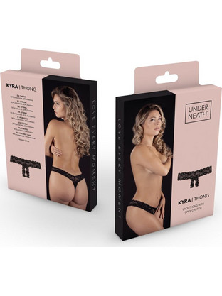 Underneath - Kyra Crotchless Thong Black