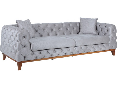 Artekko Jaguar Τριθέσιος Καναπές Γκρι 225x92x68cm 783-7082