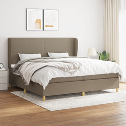 vidaXL Κρεβάτι Boxspring Υφασμάτινο Taupe με Στρώμα 200x200cm 3128393