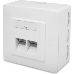 Digitus DN-9002-N, Πρίζα Επιτοίχια / Χωνευτή STP 2*RJ45 CAT5e