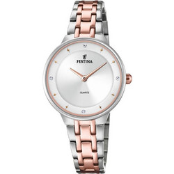 Festina Γυναικείο Ρολόι με Ασημί Ροζ Χρυσό Μεταλλικό Μπρασελέ F20626/1