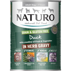 Naturo Dog Grain & Gluten Free Duck, Fruits & Vegetables 390gr