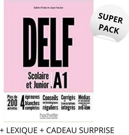 DELF SCOLAIRE & JUNIOR A1 SUPER PACK (+ LEXIQUE + CADEAU SURPRISE) NOUVEAU FORMAT